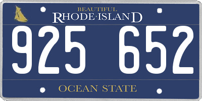 RI license plate 925652