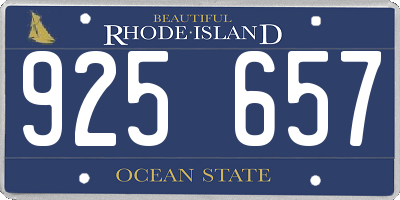 RI license plate 925657