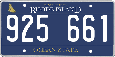 RI license plate 925661