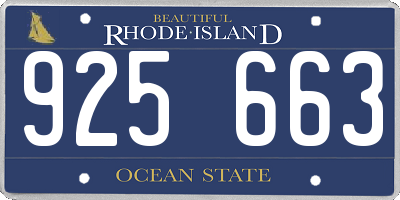 RI license plate 925663