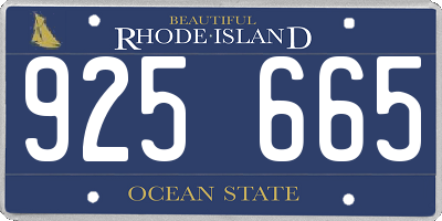 RI license plate 925665