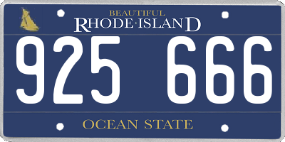 RI license plate 925666