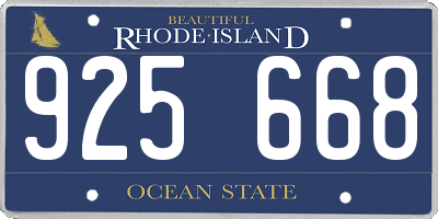 RI license plate 925668
