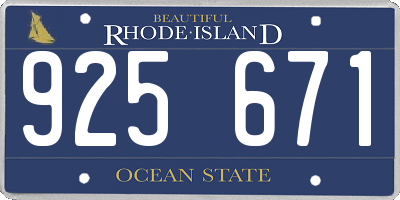 RI license plate 925671