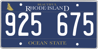 RI license plate 925675