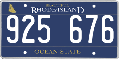 RI license plate 925676