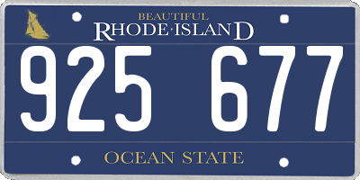 RI license plate 925677