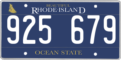RI license plate 925679