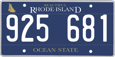 RI license plate 925681