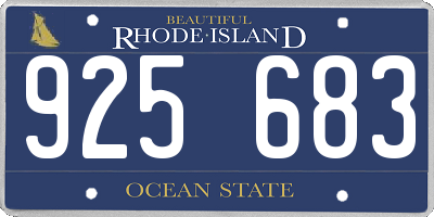 RI license plate 925683
