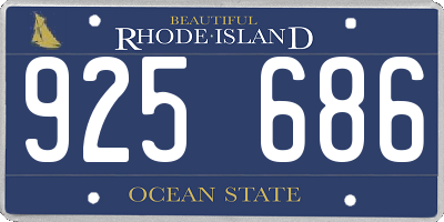 RI license plate 925686
