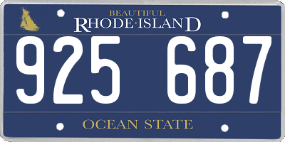RI license plate 925687