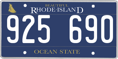 RI license plate 925690