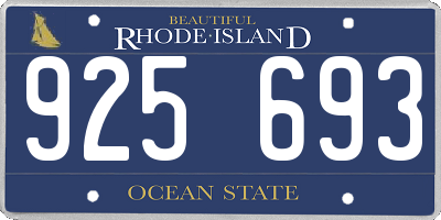 RI license plate 925693