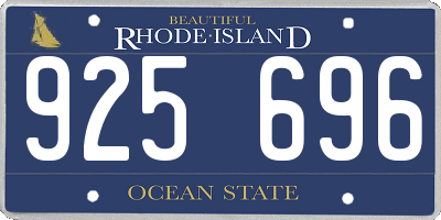 RI license plate 925696