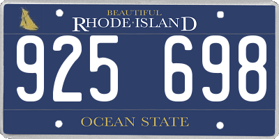 RI license plate 925698