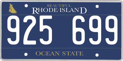 RI license plate 925699