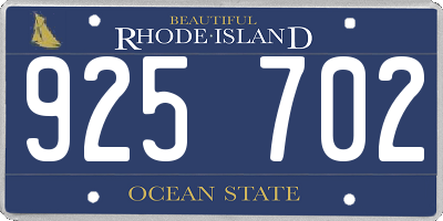 RI license plate 925702
