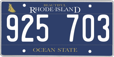 RI license plate 925703