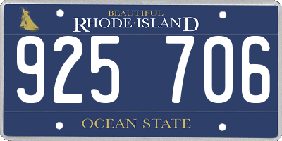 RI license plate 925706