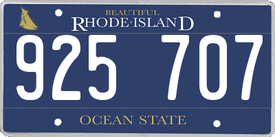 RI license plate 925707