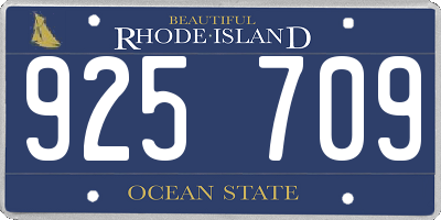 RI license plate 925709