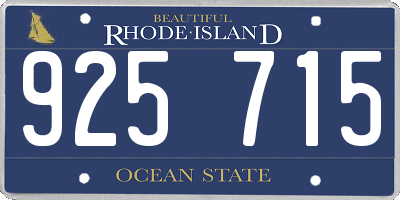RI license plate 925715