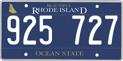 RI license plate 925727