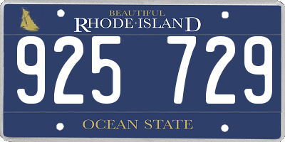 RI license plate 925729