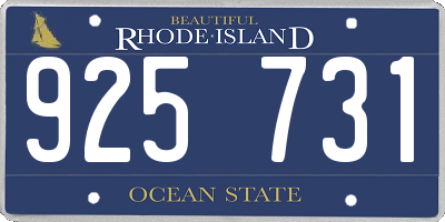 RI license plate 925731