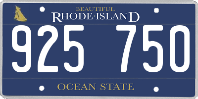 RI license plate 925750