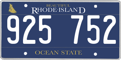 RI license plate 925752