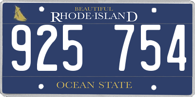 RI license plate 925754