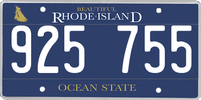 RI license plate 925755