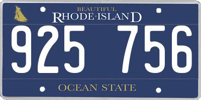 RI license plate 925756