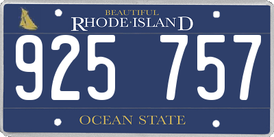 RI license plate 925757