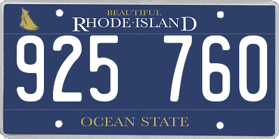 RI license plate 925760