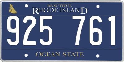 RI license plate 925761