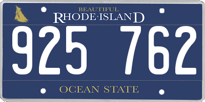RI license plate 925762