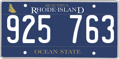 RI license plate 925763