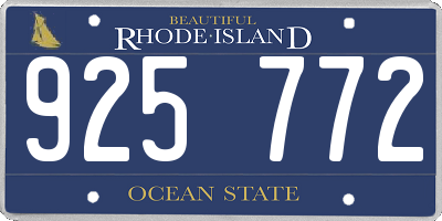RI license plate 925772
