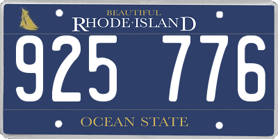 RI license plate 925776