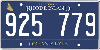 RI license plate 925779