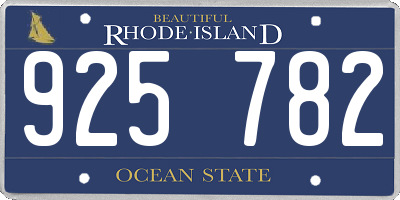 RI license plate 925782