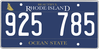 RI license plate 925785