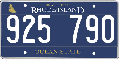 RI license plate 925790