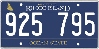 RI license plate 925795