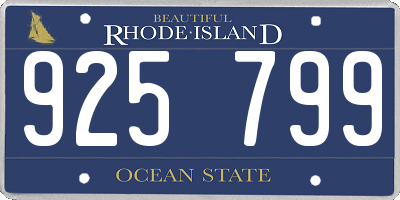 RI license plate 925799
