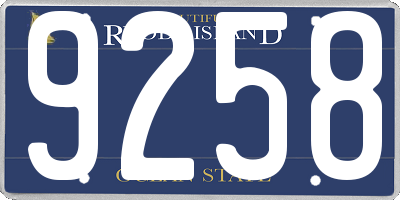 RI license plate 9258
