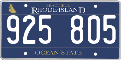 RI license plate 925805